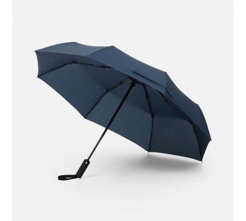 Зонт складной Smooth Move с плавным закрытием, темно-синий