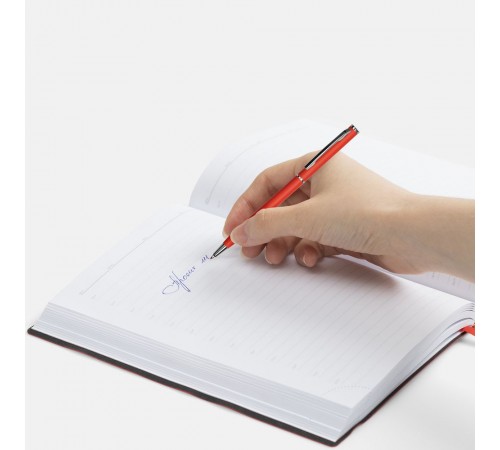 Ручка шариковая Hotel Chrome, ver.2, матовая красная