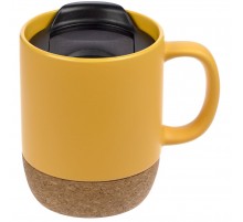 Кружка с пробковой подставкой Corky Walk, желтая