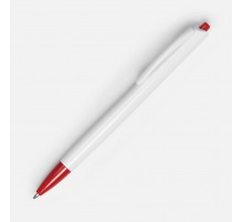 Ручка шариковая Tick, белая с красным