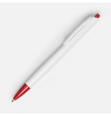 Ручка шариковая Tick, белая с красным