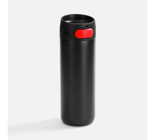 Термостакан X1 с цветной кнопкой, черный с красным