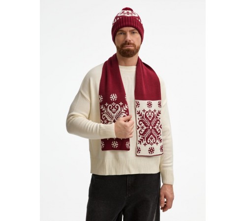 Шапка Wintertude, красная с белым