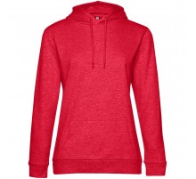 Толстовка с капюшоном женская Hoodie, красный меланж