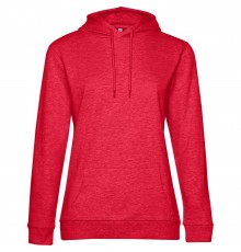 Толстовка с капюшоном женская Hoodie, красный меланж