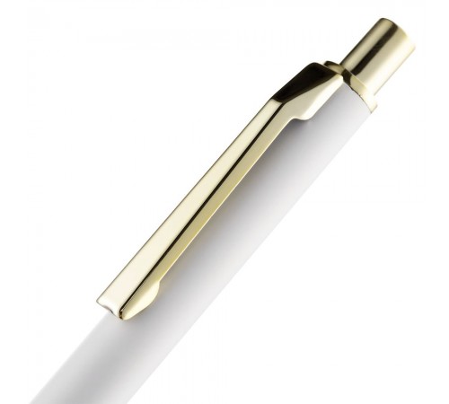 Ручка шариковая Lobby Soft Touch Gold, белая