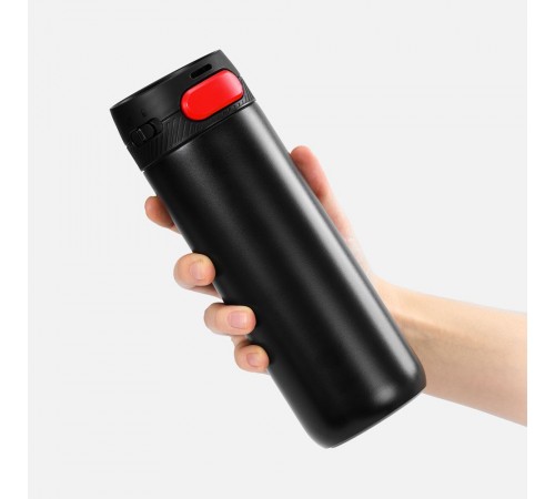 Термостакан X1 с цветной кнопкой, черный с красным