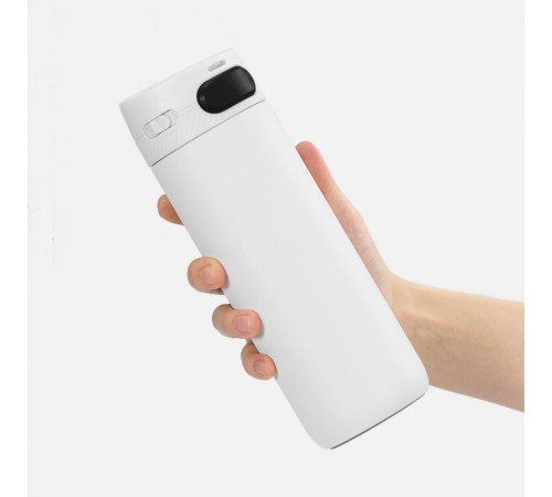 Термостакан X1 с цветной кнопкой, белый с черным