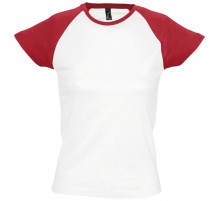 Футболка женская Milky 150, белая с красным