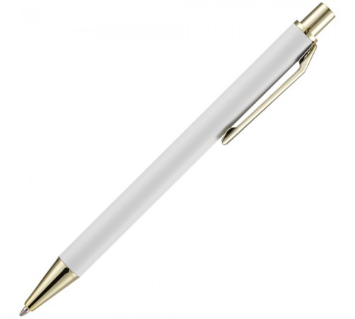 Ручка шариковая Lobby Soft Touch Gold, белая