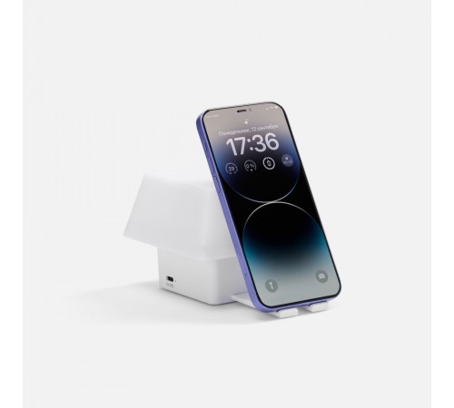 Светильник с подставкой для смартфона Knoppi, белый