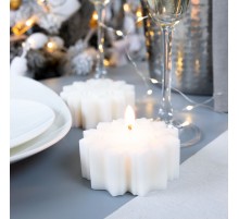 Свеча Snowflame 2, белая, 8 см