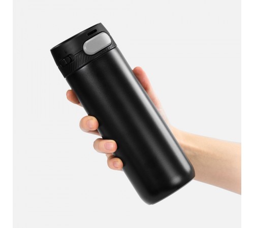 Термостакан X1 с цветной кнопкой, черный с серым