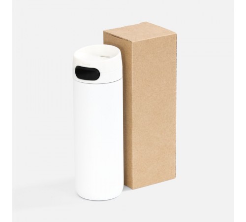 Термостакан X1 с цветной кнопкой, белый с черным