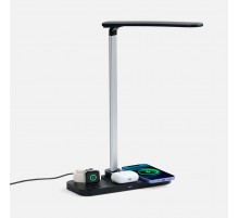 Настольная лампа с беспроводной зарядкой Power Light, черная