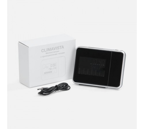 Метеостанция с проекционными часами Climavista, черная