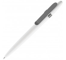 Ручка шариковая Prodir DS5 TSM Metal Clip, белая с серым