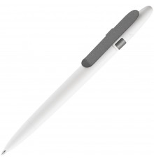 Ручка шариковая Prodir DS5 TSM Metal Clip, белая с серым