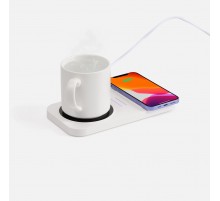 Беспроводное зарядное устройство с подогревом кружки Hot Task, белое