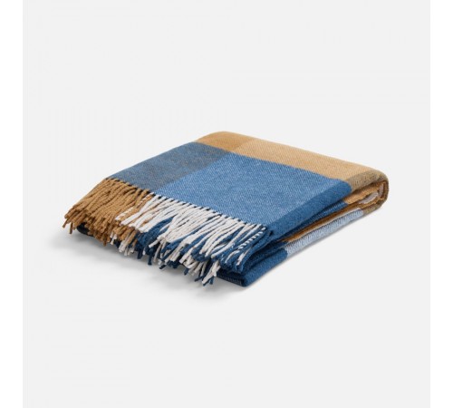 Плед Fleco, синий с коричневым