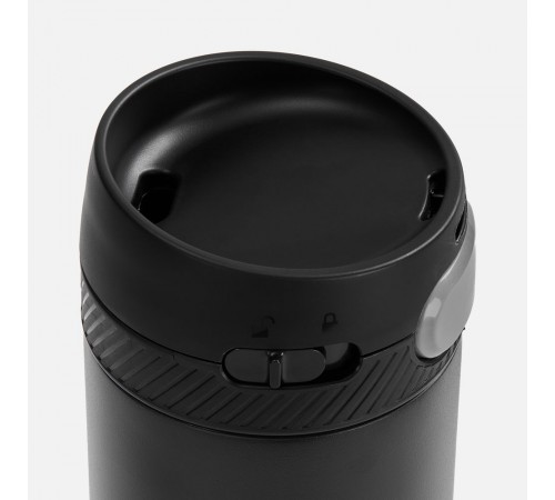 Термостакан X1 с цветной кнопкой, черный с серым