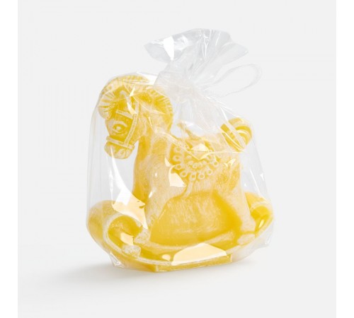 Свеча фигурная «Лошадка-качалка», желтая