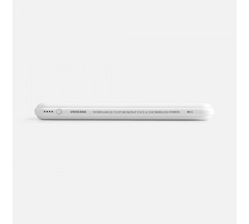 Аккумулятор с беспроводной зарядкой All Day Wireless, 10000 мАч, белый