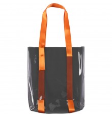 Шопер Clear Fest, прозрачный серый с оранжевыми ручками
