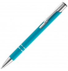 Ручка шариковая Keskus Soft Touch, бирюзовая