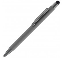Ручка шариковая Atento Soft Touch со стилусом, серая