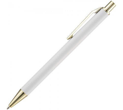 Ручка шариковая Lobby Soft Touch Gold, белая