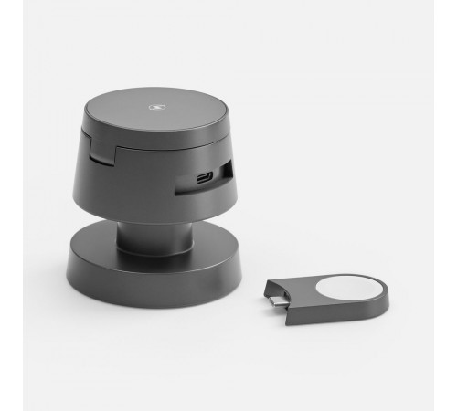 Станция беспроводной зарядки с подсветкой Lume, серая