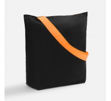 Шопер B5, черный с широкими оранжевыми ручками