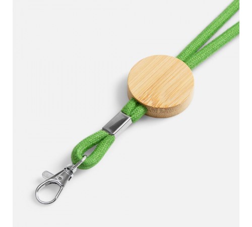 Шнурок для бейджа Tube Wood, зеленый