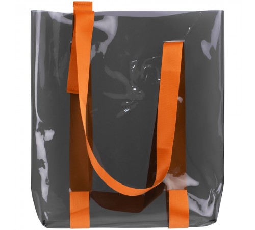 Шопер Clear Fest, прозрачный серый с оранжевыми ручками