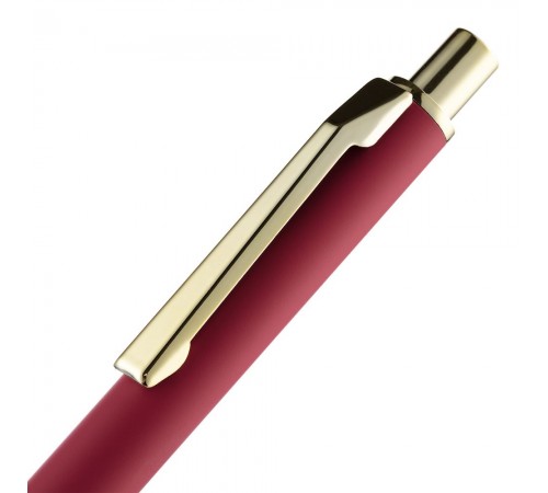 Ручка шариковая Lobby Soft Touch Gold, красная