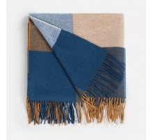 Плед Fleco, синий с коричневым