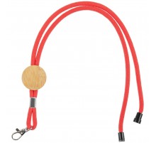 Шнурок для бейджа Tube Wood, красный