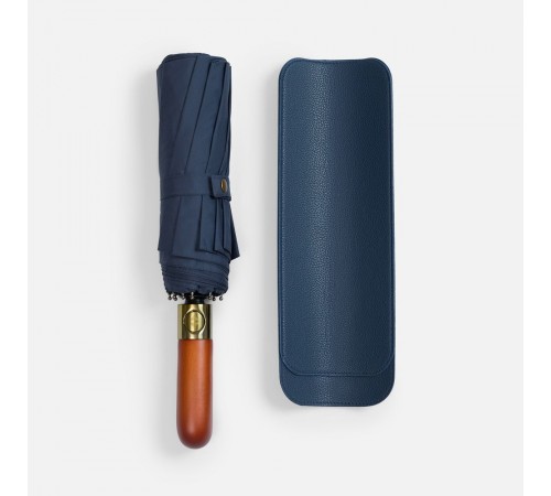 Зонт складной Cloudburst в подарочной упаковке, темно-синий