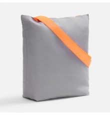 Шопер B5, серый с широкими оранжевыми ручками