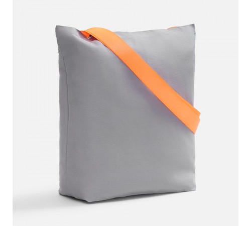 Шопер B5, серый с широкими оранжевыми ручками
