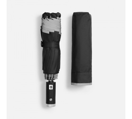 Зонт обратного сложения Norsken с фонариком, черный