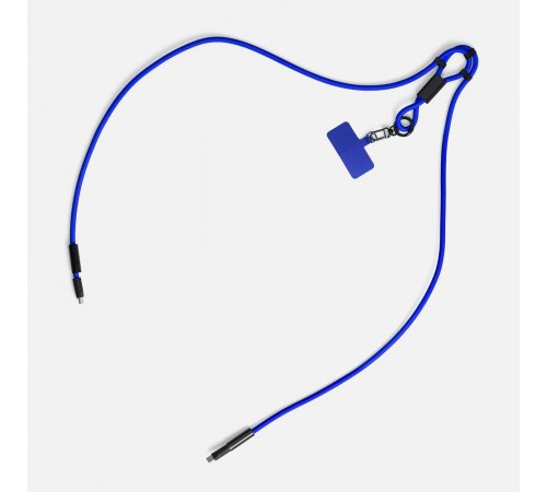 Кабель-ланьярд energyFlex Power Delivery 60 Вт, темно-синий
