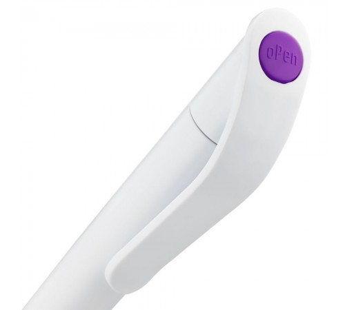 Ручка шариковая Grip, белая с фиолетовым