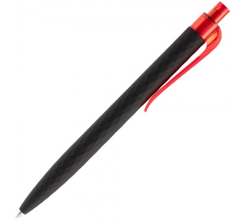 Ручка шариковая Prodir QS01 PRT-T Soft Touch, черная с красным