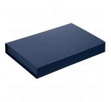 Коробка Silk с ложементом под ежедневник 10x16 см, аккумулятор и ручку, синяя