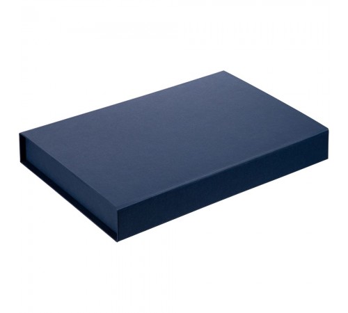Коробка Silk с ложементом под ежедневник 10x16 см, аккумулятор и ручку, синяя
