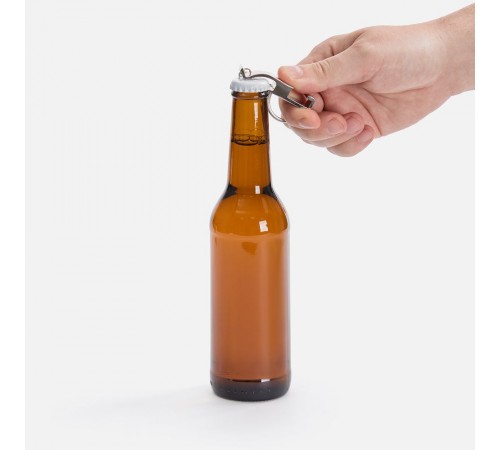 Брелок-подставка с открывалкой Virke, серебристый