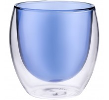 Стакан с двойными стенками Glass Bubble, синий