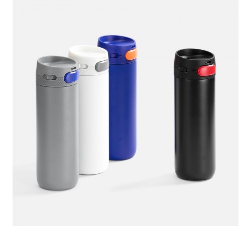 Термостакан X1 с цветной кнопкой, черный с красным